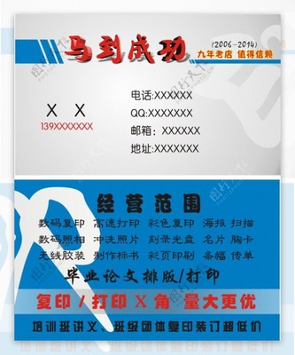 圖文店名片設(shè)計(jì) 融合網(wǎng)絡(luò)技術(shù)服務(wù)的專業(yè)展示